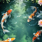 Asian Japanese Zen Tranquility Natural Aesthetics Koi Carp Art Poster Canvas Printing Living Room Bedroom Home Wall Decoration