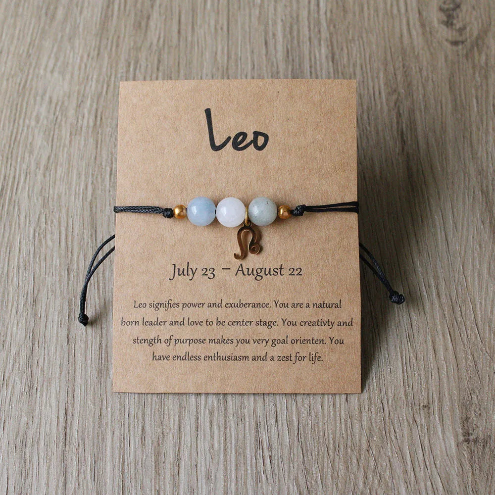 US  Aries Taurus Gemini Cancer Leo Virgo Libra Scorpio Sagittarius Capricorn Aquarius Pisces Gifts for Women Zodiac Bracelet