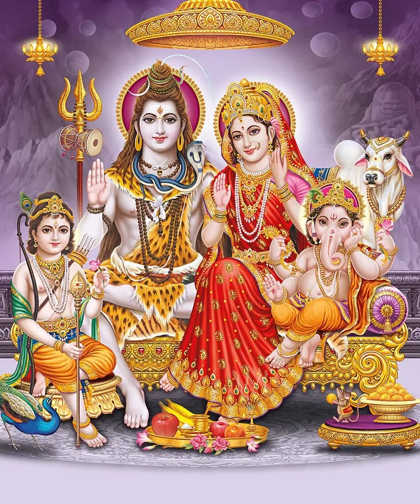 Religion Elephant God India Hinduism Ganesha Painting Canvas Durga Golden Zari Art Poster Prints Living Room Home Decor Pictures