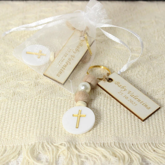 Personalized Cross Kecyhain Baptism Favors for Guests, Custom First Communion Favors, Bautizo Recuerdos, Catholic Christening Bo