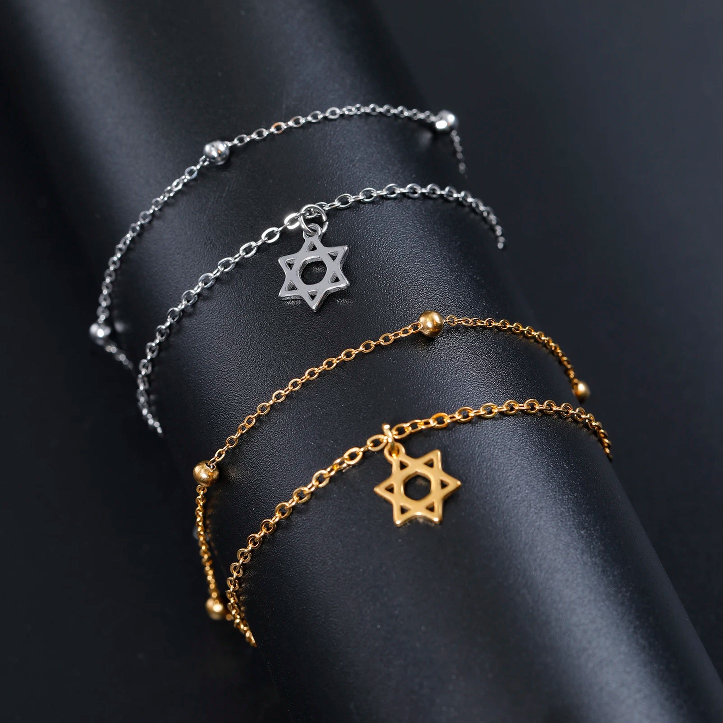 EUEAVAN 1pc Star of David Bracelet Hexagram Jewish Stainless Steel Charm Bracelets for Women Vintage Judaism Jewelry Gifts