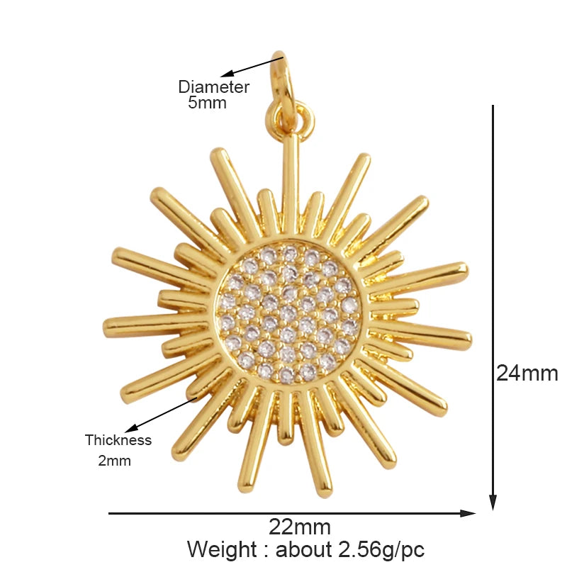 Trendy Shining Moon Star Sun Tellurion Celestial Compass Charm Pendant Gold Colour, Jewelry Necklace Bracelet Making Supply S39