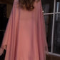 Satin O-neck Long-sleeved Dress for Women Pink Pleated Spring Summer Long Sleeve Muslim Abayas Casual Female Clothing Vestidos