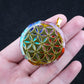 35mm Hexagon Shape 7 Chakra Orgonite Energy Pendant Healing Energy Crystal Beads for Yoga Meditation Spiritual Amulet Orgonite