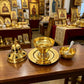 Luxury Gold Plated Orthodox Incense Burner Censer Set with Tray Spoon for Church Liturgy Home Altar Prayer Devotion Christian