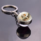 Religious Keychain St Francis Double Sided Key Chains Catholic Glass Ball Pendant Keyring Jewelry Keychain Jesus Christian Gifts