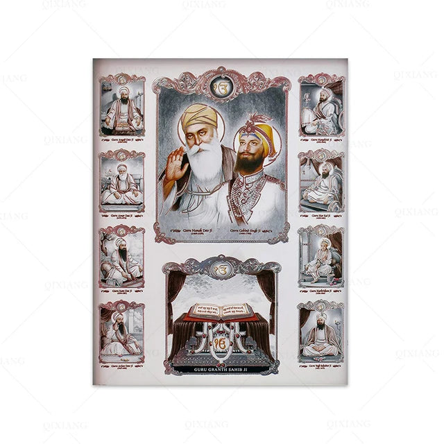 DIY 5D Diamond Painting The Unique Paintings Of Ten Sikh Masters full square/round Diamond Mosaic Religious Home Decor R276