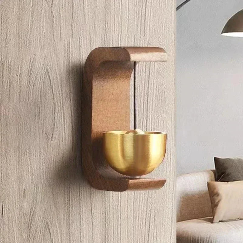 Wooden Wind Chimes Wireless  Doorbell Entrance Door Bell Decorative Wind Bell for Home Opening Hanging Decorations