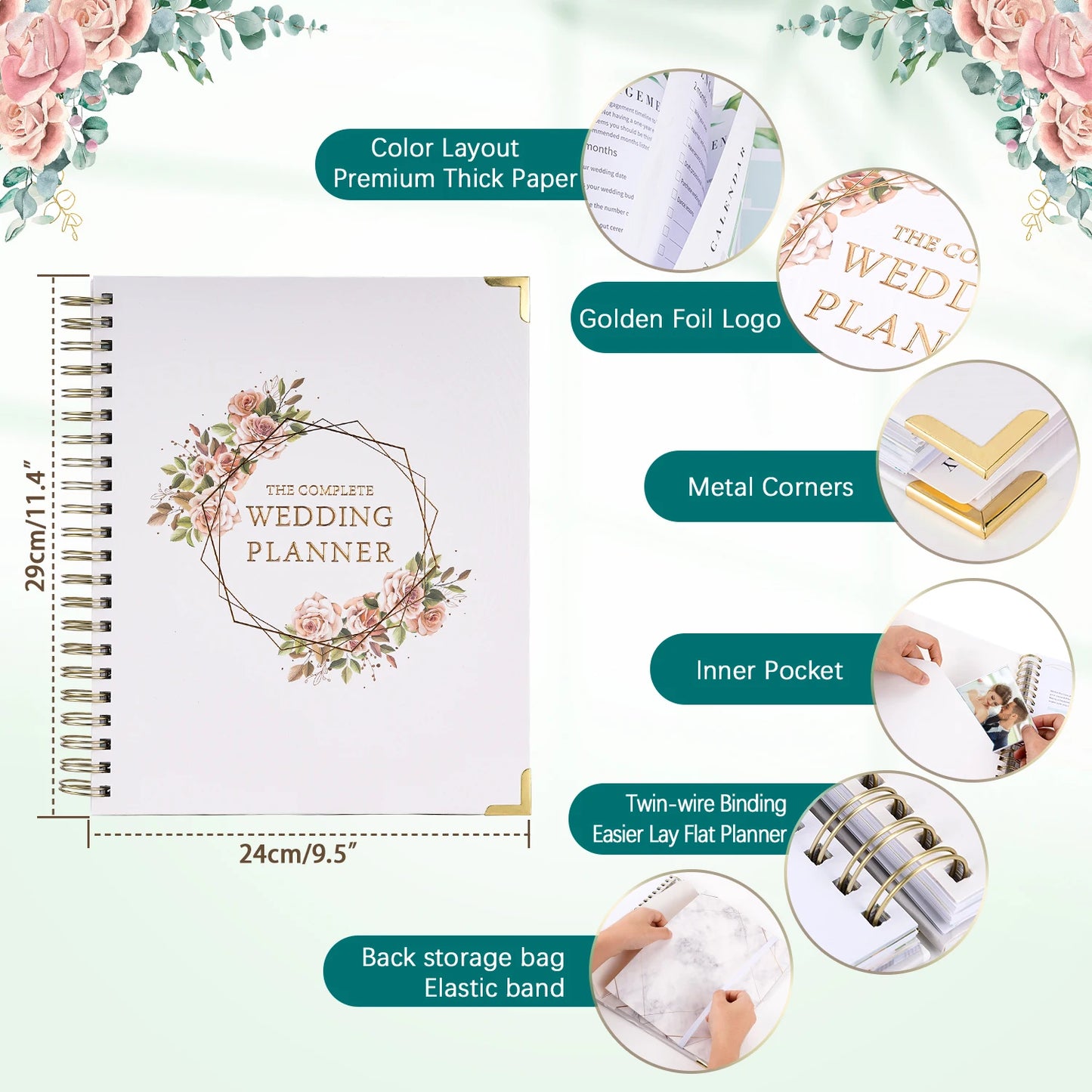 Your Perfect Day Wedding Planner Book And Organizer Hardcover Journal Bridal Planning Binder With Countdown Calendar Bride Gifts