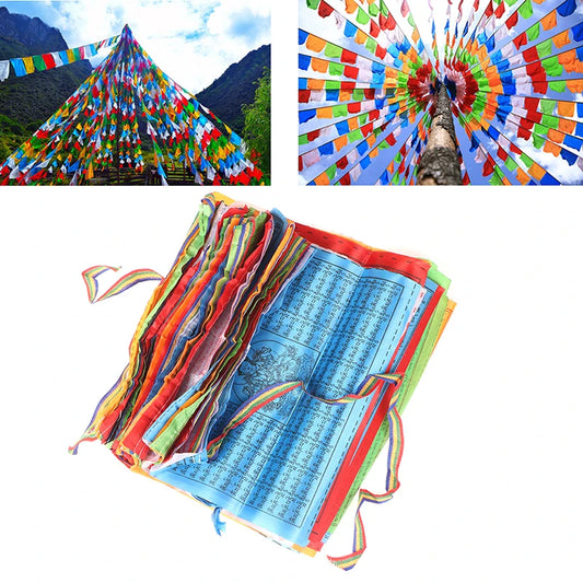 8.4m 28cm*25cm 1Set 30pcs Tibetan Buddhist Prayer Flags 5 Colors Fabric Craft Polyester Tibet Style Decorative Flag