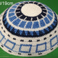 HIGH QUALITY HANDMADE KNITTED YARMULKE KIPPAH WHITE TOP PRICE PER PIECE