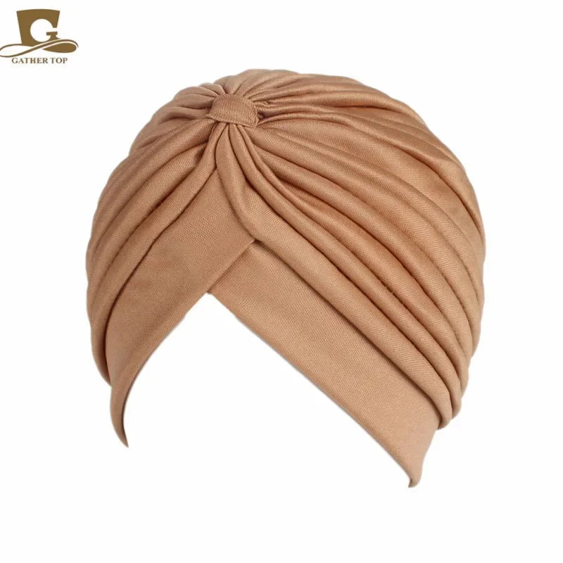NEW Luxury Divas Stretchable turban Head wrap hat with beaded pendant women Headwear