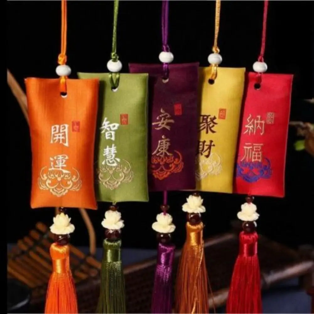 Lucky Spiritual Salt Pouch Spiritual Salt with Sachet Buddhist Spiritual Salt Pouch Necklace Amulet Blessing Sachets Pendant