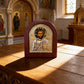 Jesus Christ Pantocrator Orthodox Icon Silver Plated Wooden Religious Wall Decor Christian Altar Prayer Home Decoration 13x11cm