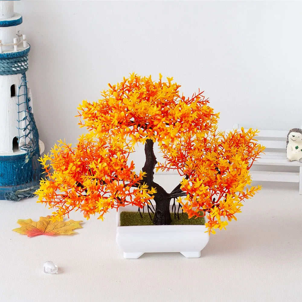 Artificial Plants Decoration Potted Bonsai Small Tree Pot Fake Plant Potted zen garden Ornaments Table Home Room Decoration