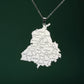 Punjab Map Pendant Stainless Steel Necklace for Men And Women Fashion National Map Travel Souvenir Gift Jewelry Gift