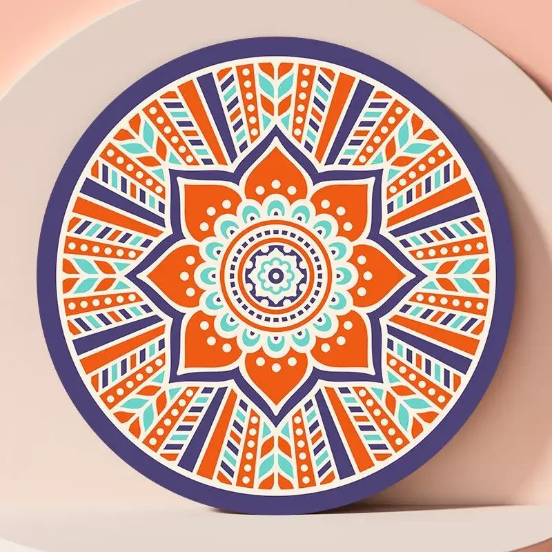 Round Large Non-slip Yoga Mat Deerskin Velvet Rubber Meditation Mat Professional Non-slip Yoga Mat