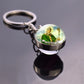 Religious Keychain St Francis Double Sided Key Chains Catholic Glass Ball Pendant Keyring Jewelry Keychain Jesus Christian Gifts
