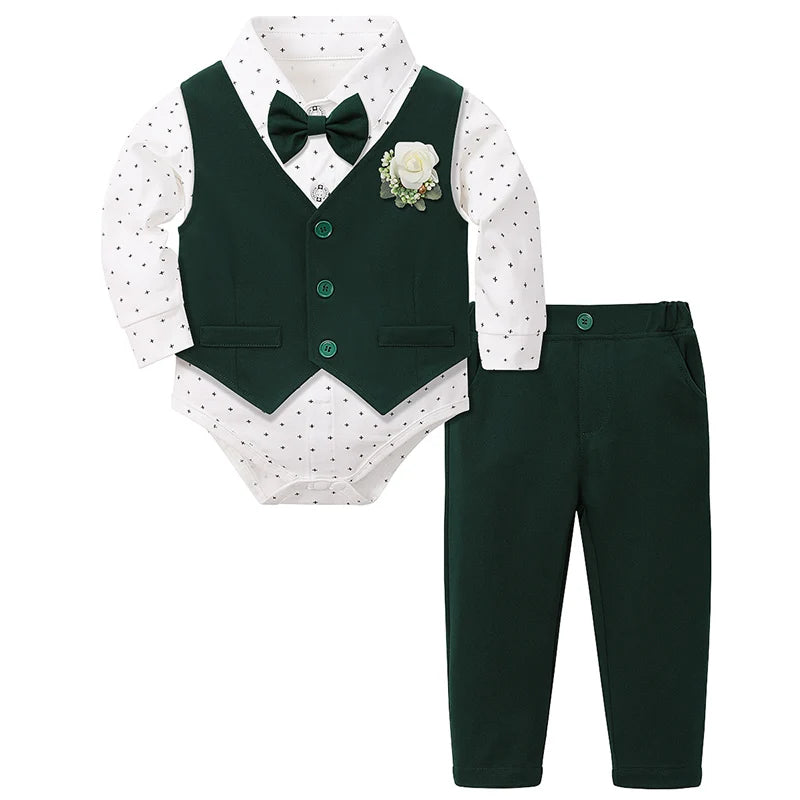 Baby Boy Baptism Outfit Infant First Easter Church Christening Suit Set Toddler Formal Wedding Birthday Party Gift Clothes