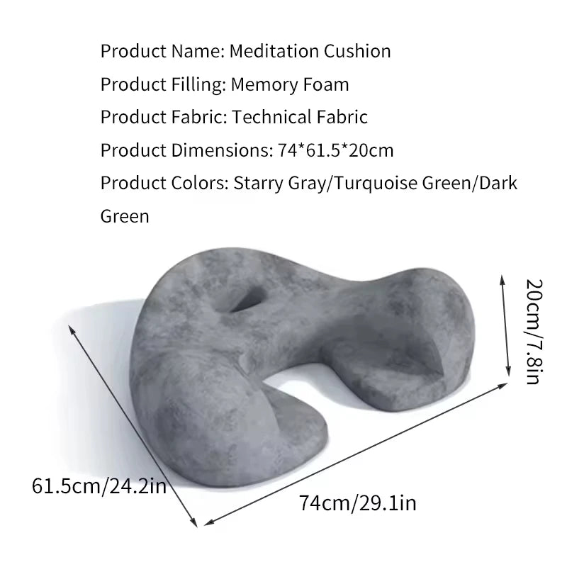 Ergonomic Design Memory Foam Meditation Mat Eco-Friendly Removable Washable Sitting Yoga Practice Body Support Floor Cushion for