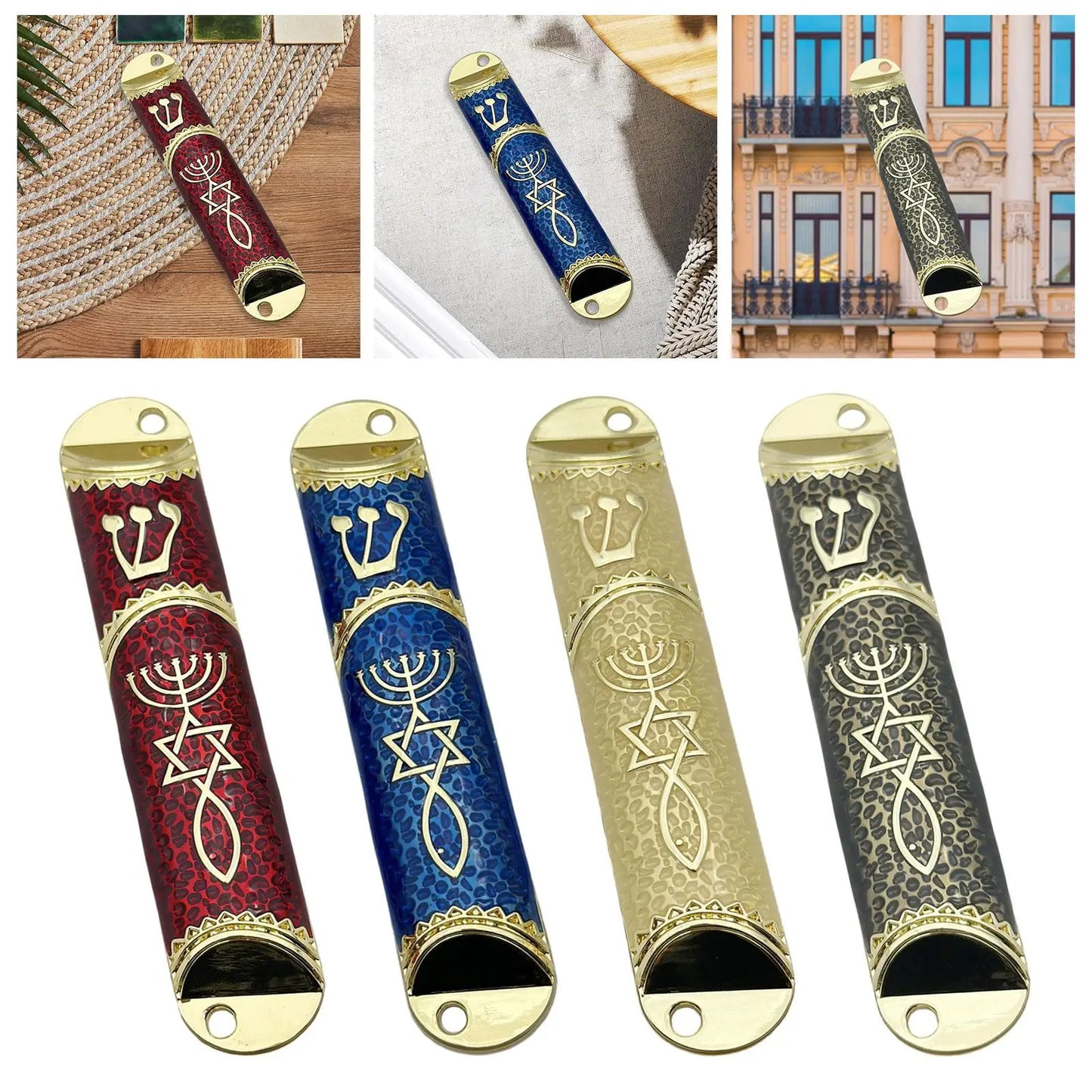 10.6cm Door Mezuzah Case Symbol of Prosperity Handcrafted Front Door Decoration for Welcoming and Protection Multipurpose