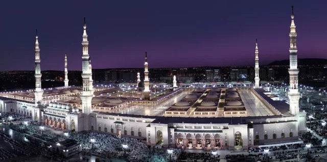 Holy City Mecca Islamic Sacred Landscape Muslim Mosque Canvas Paintings Poster and Print Wall Art Pictures for Living Home Decor