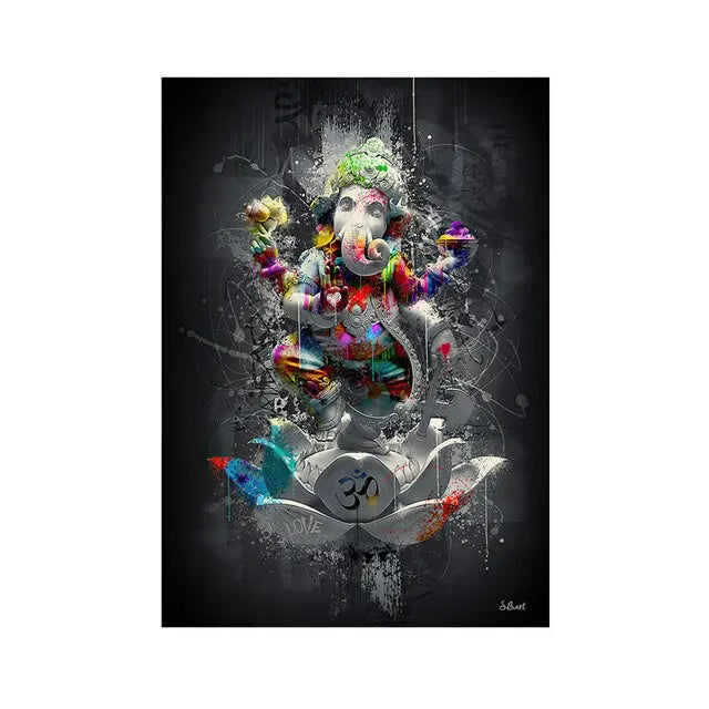 Lord Shiva Canvas Art Print  Hindu Deity Wall Decor Indian Buddha Religious Poster Home Decoration Spiritual Picture
