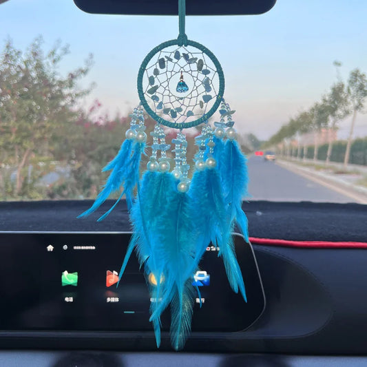 Car Interior Backpack Pendant Dream Catcher Crystal Stone Exquisite Interior Pendant Feather Dream Catcher Wind Chimes
