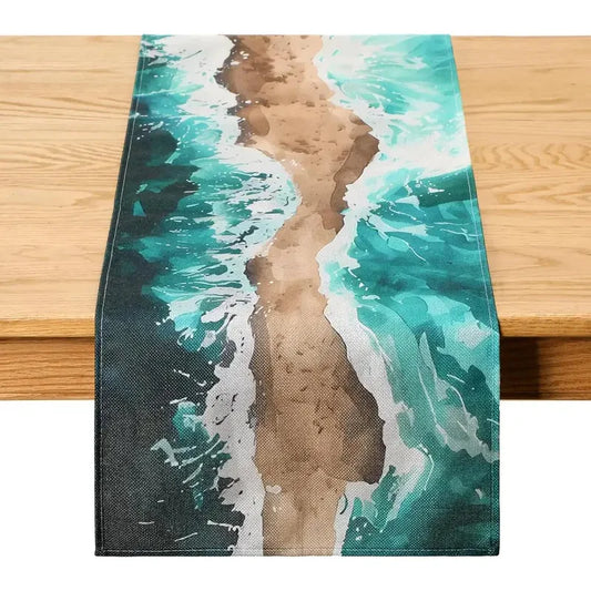 VIKAMA Passover Linen Table Runner Jewish Festival Table Flag Home Dining Party Decoration