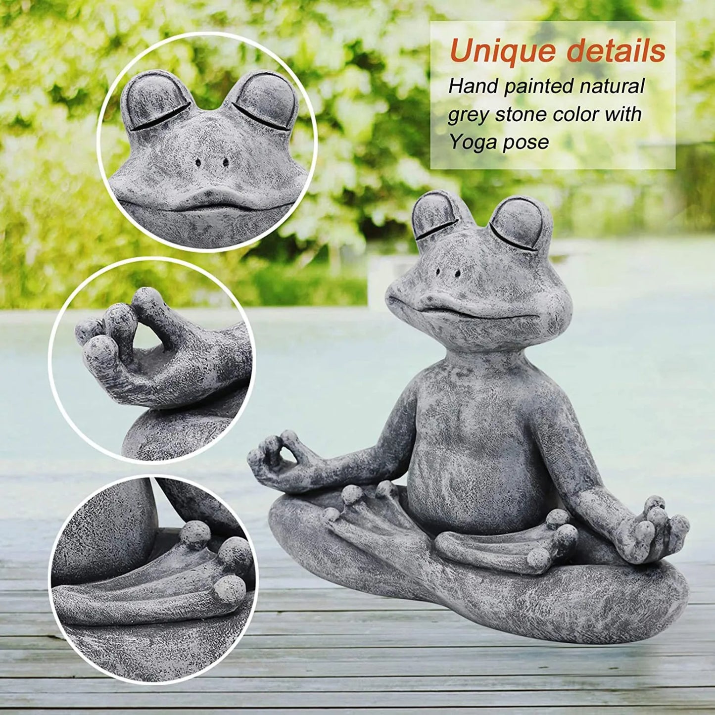 Meditating Frog Statue Resin Yoga Zen Buddha Frog Craft Garden  Simulation Animal Statue Ornament Creative Resin Decoration