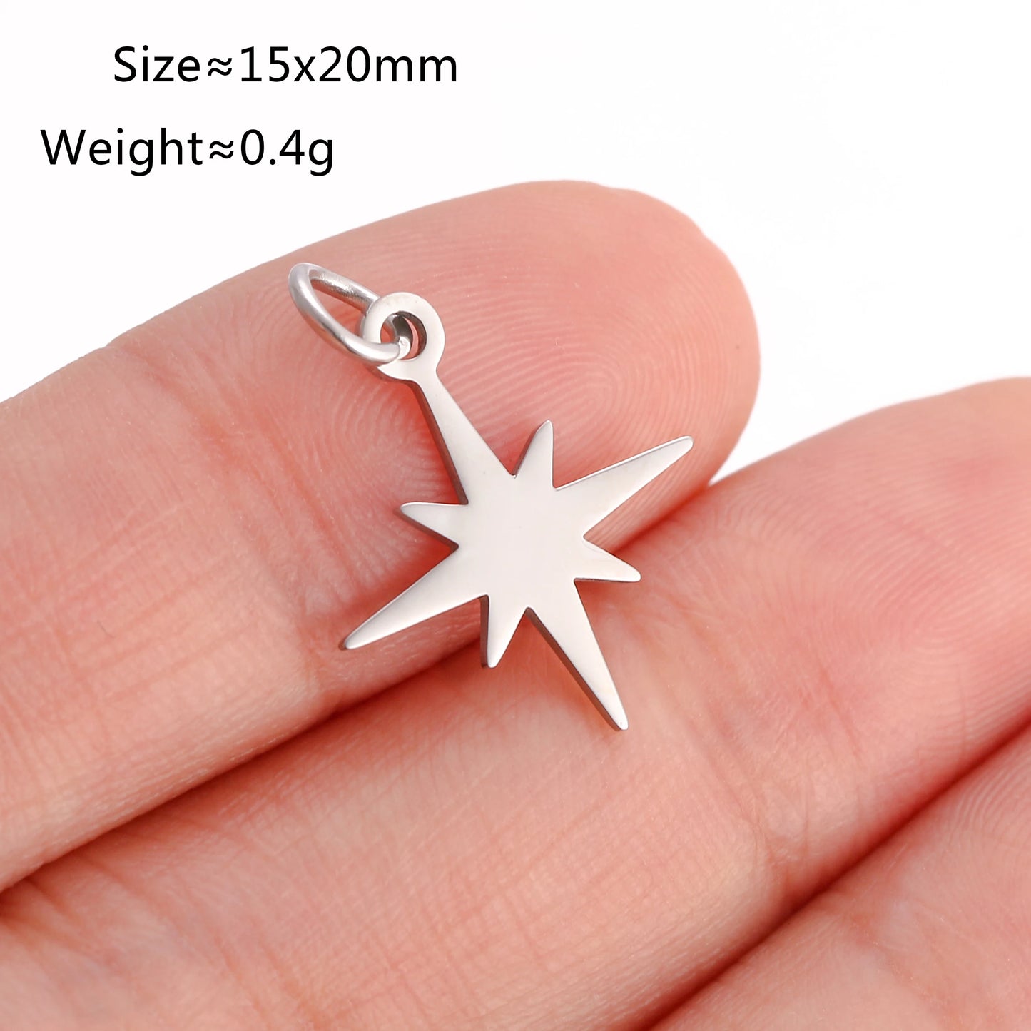 5PCS/Lot Celestial Mini Star Charms Stainless Steel Pentagram/Astral/Meteor/Moon Pendant DIY for Earring Bracelet Jewelry Making