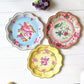 8pcs Chinese Blue White Porcelain Plate Party Decoration Plate Retro Wave Edge Plate Holiday Cake Plate Disposable Paper Plate