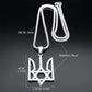 Ukraine National Emblem Pendant Necklace for Women Men Stainless Steel Jewish Star of David Hexagram Ukrainian Jewlery 3211NS02