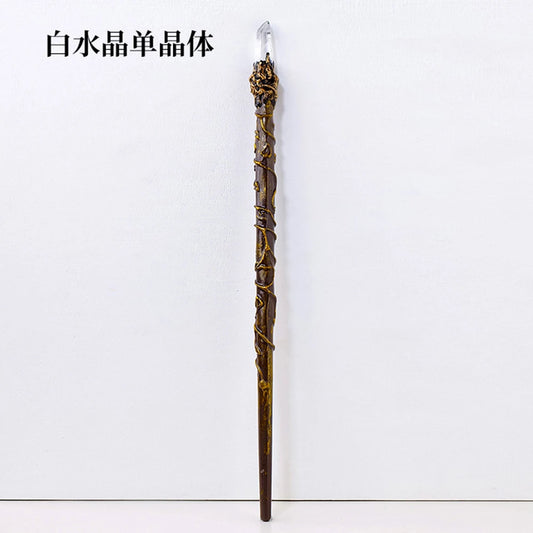 Witch Magic Stick Quartz Natural Crystal Scepter Fairy Wand Ritual Tool Altar Adornment 1pc Halloween Prop Handmade Jewelry Gift
