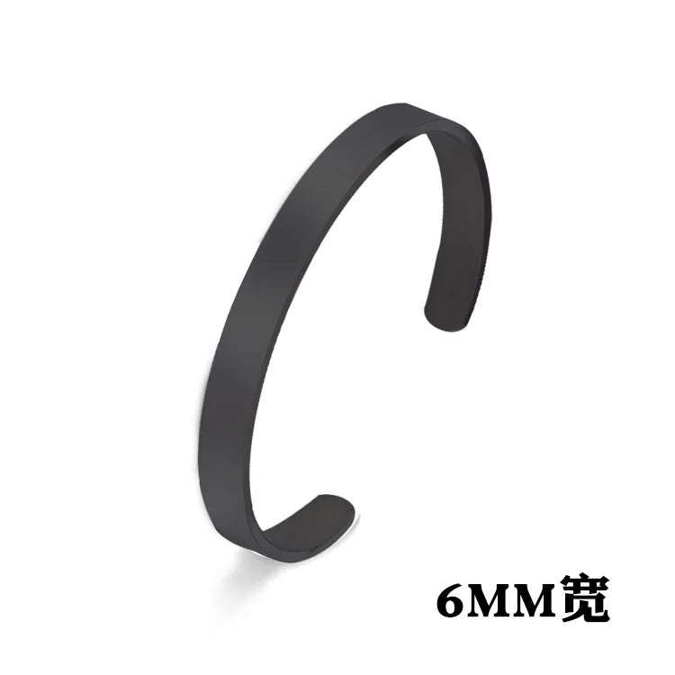 New Classic Simple Men Bracelet Open Adjustable Glossy Stainless Steel Bracelet BR1133