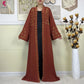New Style Women Muslim Dress Chiffon Open Abaya 2024 Dubai Women Elegant Dress Islamic Clothing Zipper Cardigan Abaya With Scarf