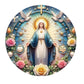 Virgin Mary Suncatcher - Round Acrylic Wall Art, Stained Style Hanging Decor, Ideal for Living Room, Bedroom,Perfect Family Gift