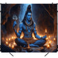 Lord Shiva Wall Tapestry Meditation Cave Poster Hindu God Decor Trishul Energy Art Wall Hanging Yoga Temple Altar Room Gift