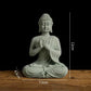1Pcs Mini Buddhism Figurine Desk Decor Zen Statue Green Sandstone Thailand Ornament Buddha Garden Statue Fish Tank Decor〔Nest〕