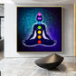 Canvas Painting Art Posters Prints Indian Buddha Meditation 7 Chakra Yoga Sports Wall Art Pictures for Living Room Bedroom Decor