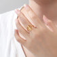 Hollow out Sikh symbol ring, stainless steel adjustable ring, sickle element, fashionable jewelry gift