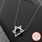 925 Sterling Silver Jewish Star of David Zircons Pendant Necklace for Women Silver Color Choker Chain Israel Magen Jewelry Gift