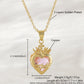 MHS.SUN Gold Plated Sacred Heart of Jesus Cross Necklace Red Zircon Religious Catholic Pendant Necklaces For Women Girls Jewelry