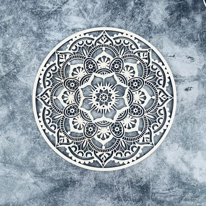 Wooden Flower Of Life Natural Symbol Sacred Geometry Ornaments Home Decoration Chakra Carved Coaster Wood Sign Wall Kitchen DIY