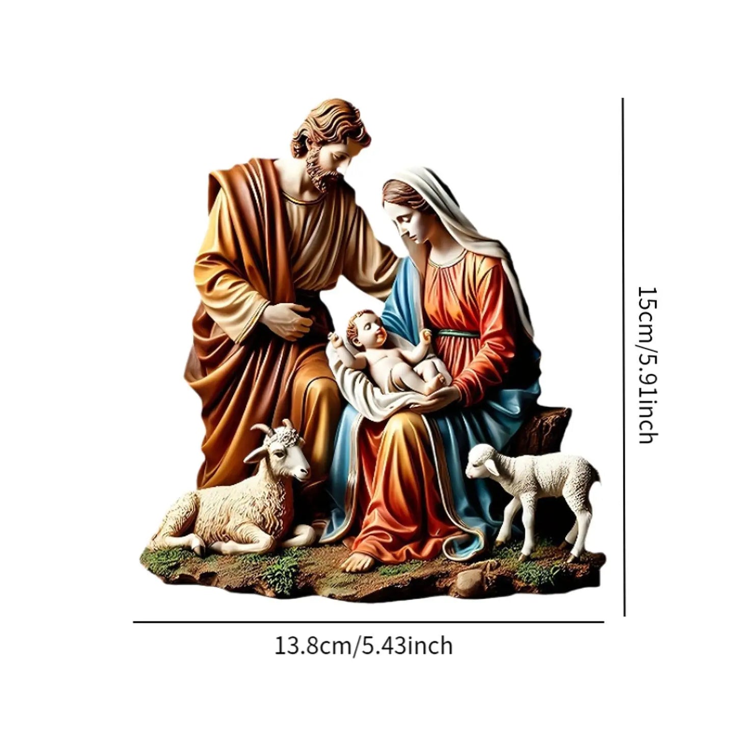 Virgin Mary Statue Ornaments Tabletop Decor Religious Crafts Holy Family Statues