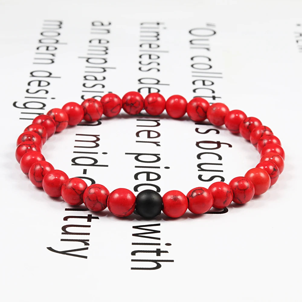 6/8/10MM Natural Stone Bracelet Red Pine Stone Prayer Beaded Bracelet Rosary Meditation Bracelets Men Women Yoga Jewelry Pulsera