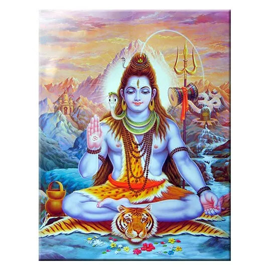 Lord Shiva Canvas Art Print  Hindu Deity Wall Decor Indian Buddha Religious Poster Home Decoration Spiritual Picture