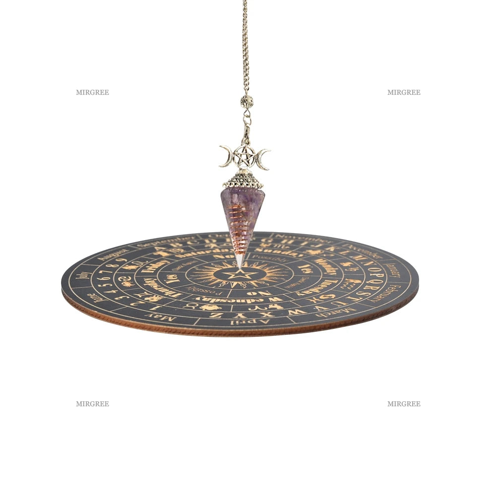 2pcs Spirit Pendulum Paired with Astrological Divination Disc, Divination Tool for Decision-making and Spiritual Rituals