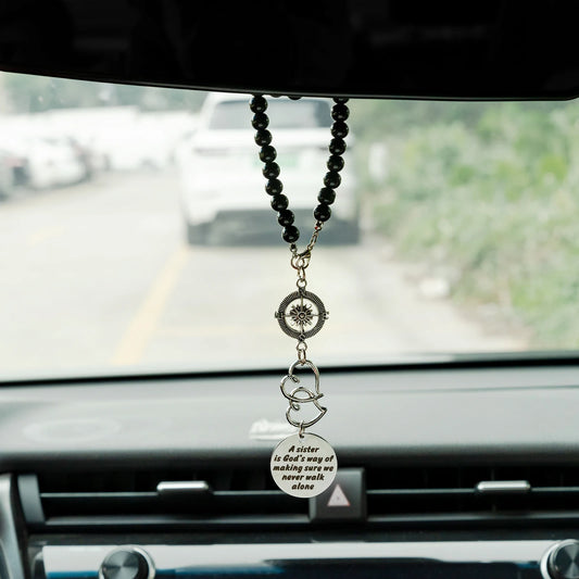 Hanging Ornaments For Car Rear View Mirror Metal Guardian Charm Pendant Rear View Mirror Decor for Lover Family Christian Gifts
