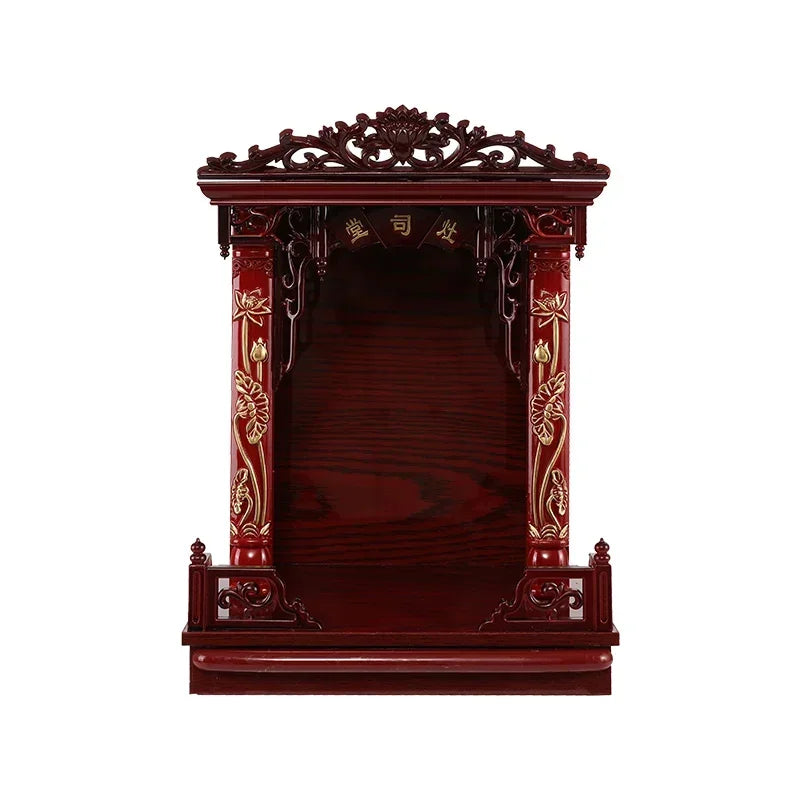 WallMounted Kitchen Shrine Wooden God Statue Altar Traditional Home Decor for Charity Hall & Spiritual Enshrinement